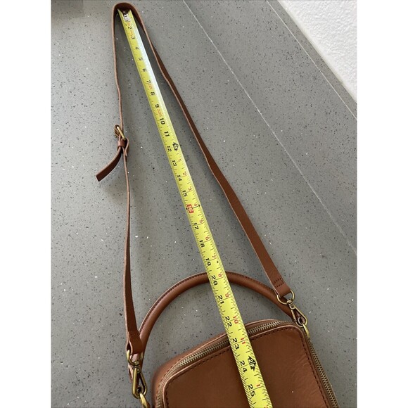 Madewell Square Satchel Crossbody Leather Bag Tan Leather - Picture 16 of 16